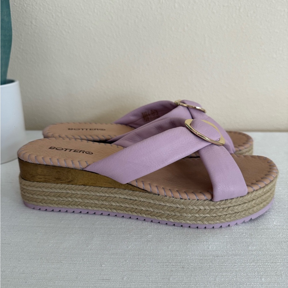 New BOTTER Lilac Cross Strap Espadrille Platform Sandals Brazil